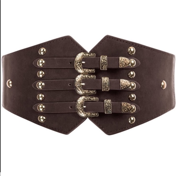 Leather Western Belt Buckle Strap Corset